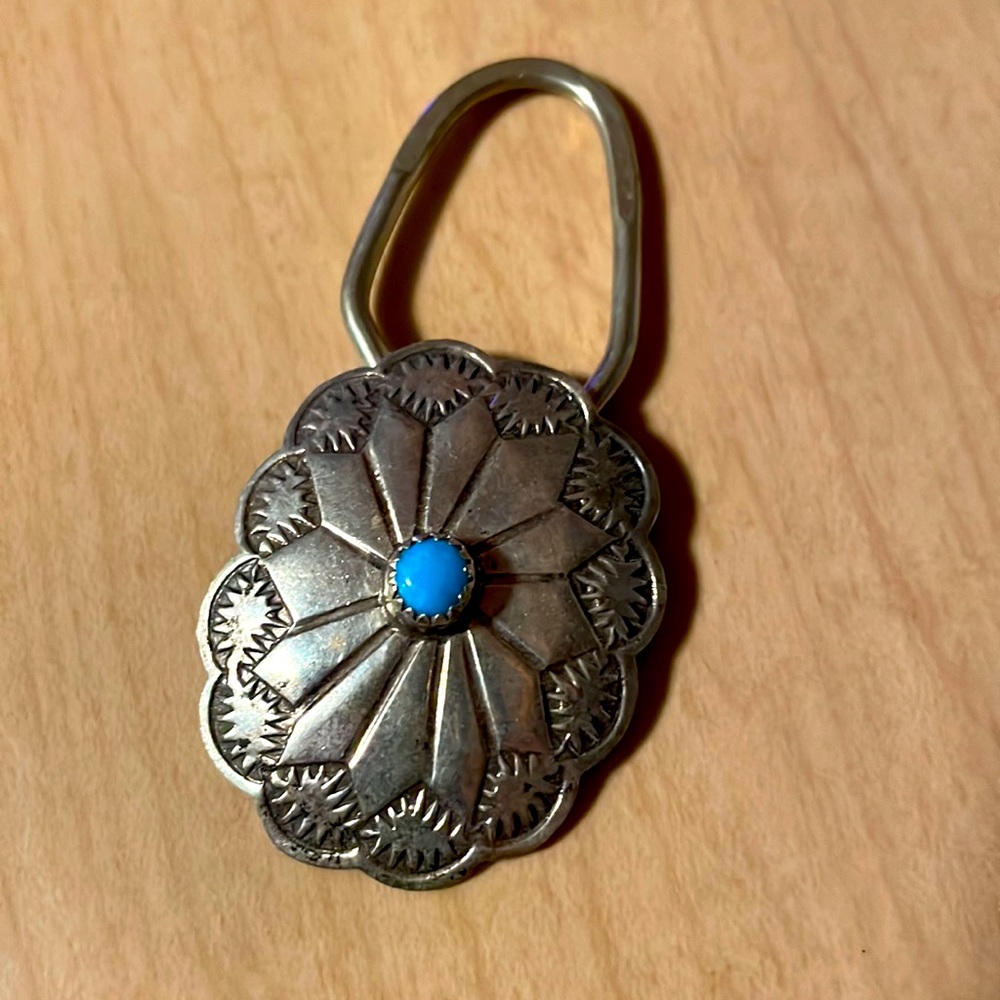 Vintage Navajo Turquoise and Sterling Key Holder